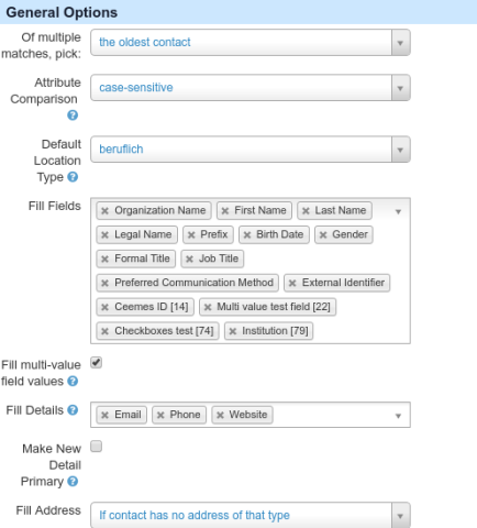 screenshot XCM general options